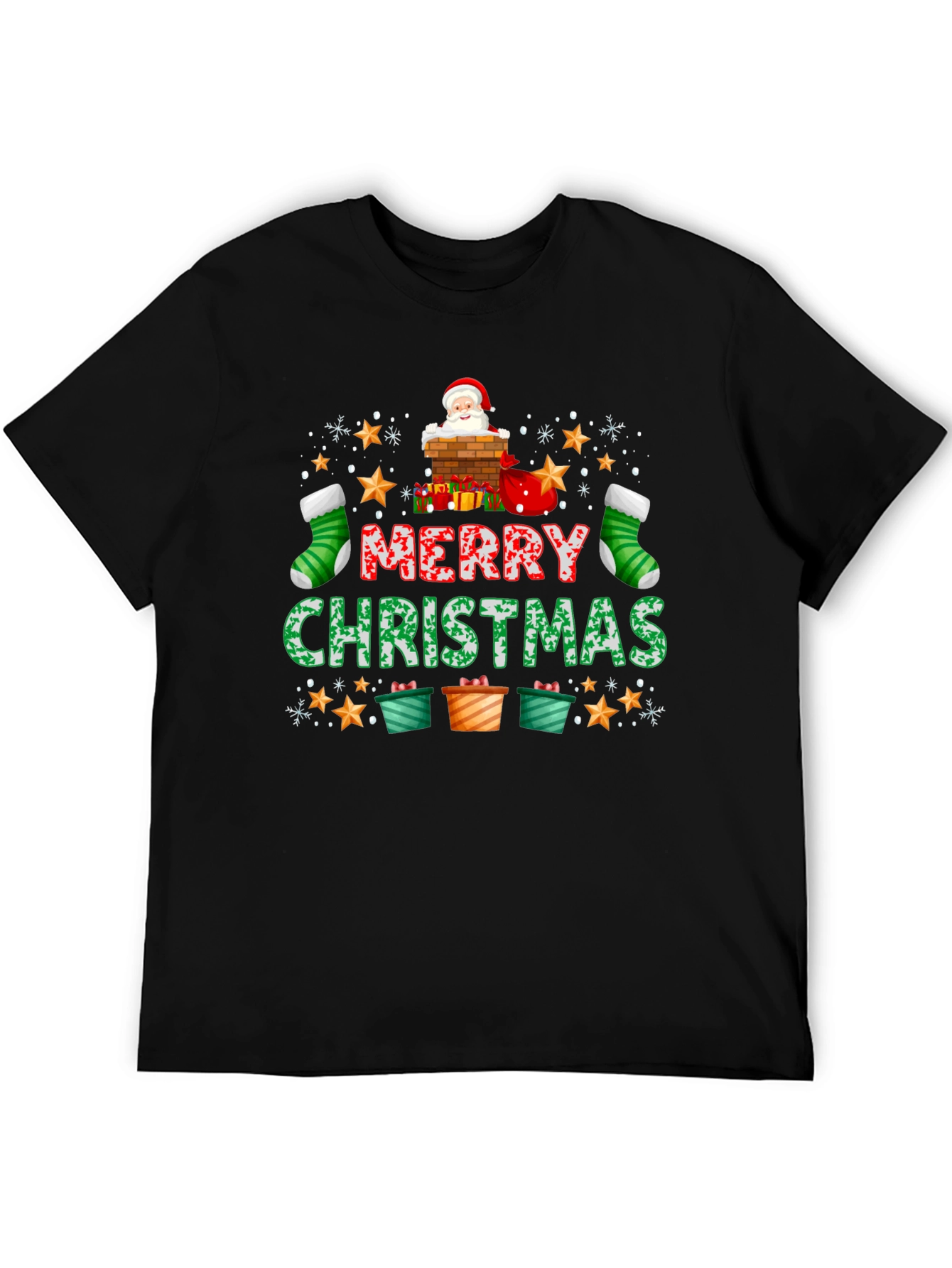 Merry Christmas T-Shirt: Santa Chimney Design