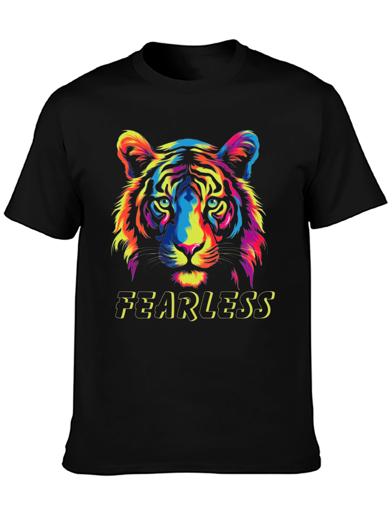 Fearless Tiger Graphic Tee - Bold Colorful Design
