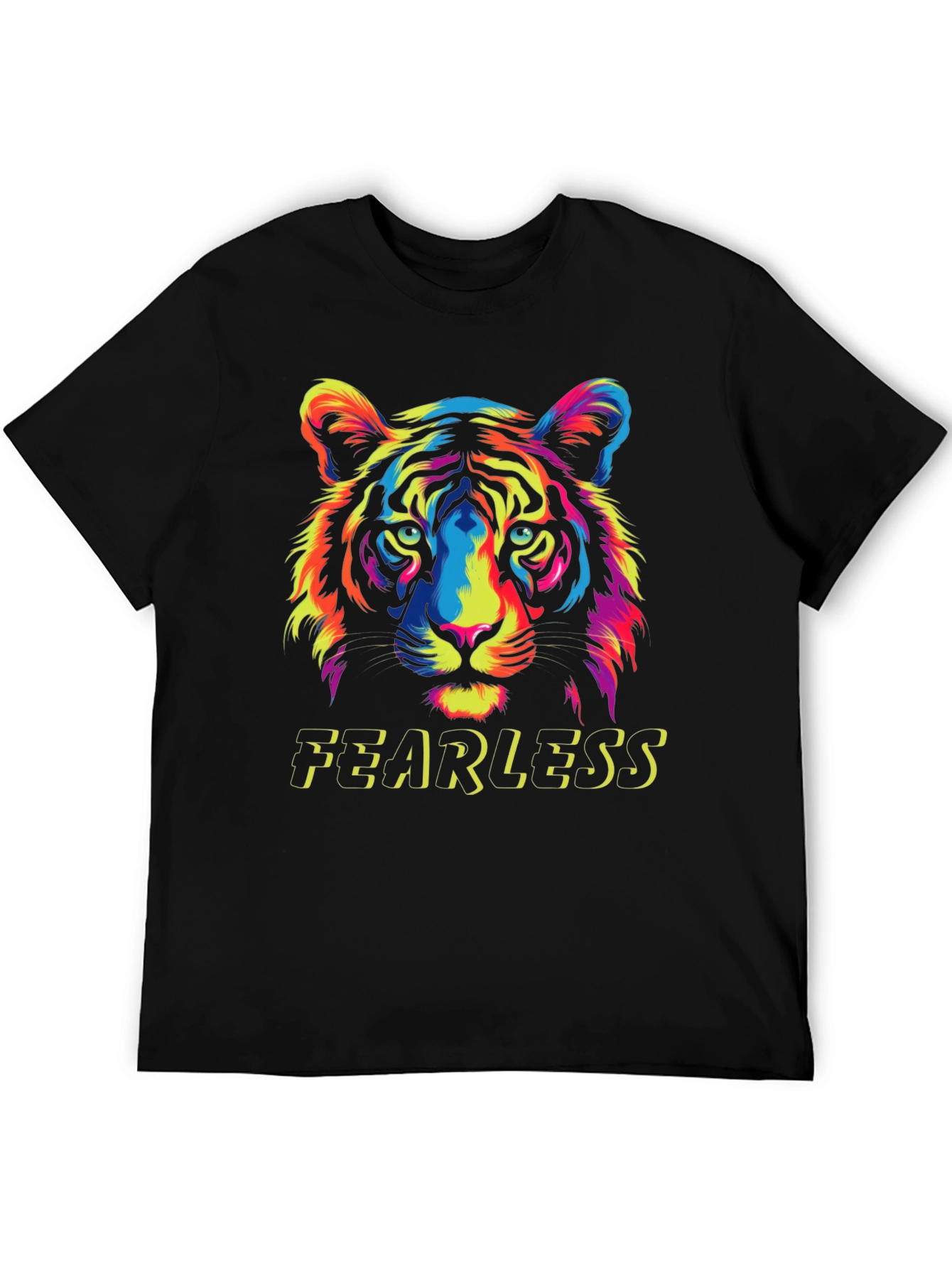 Fearless Tiger Graphic Tee - Bold Colorful Design