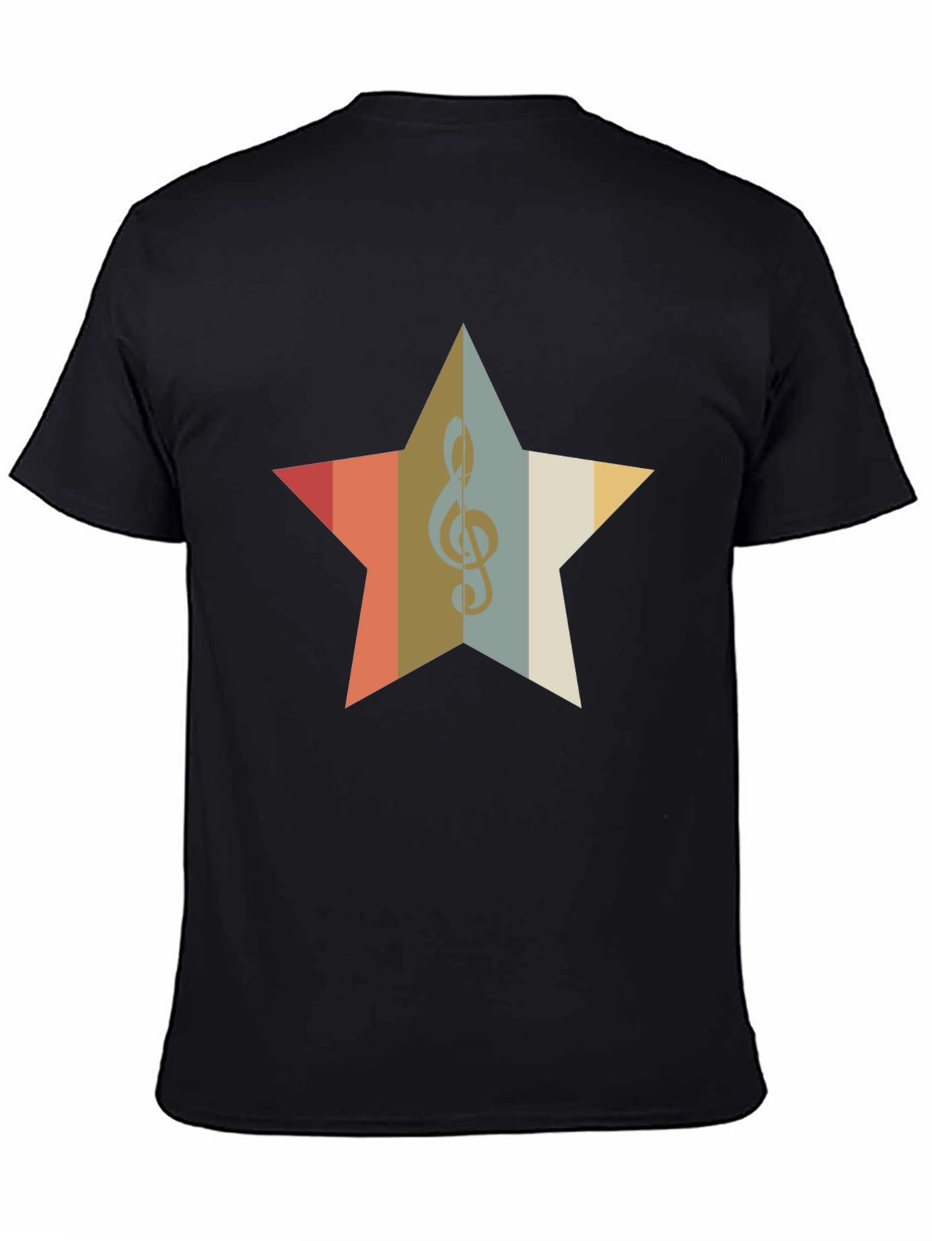 Retro Music Star Graphic Tee - Black Cotton Blend Shirt