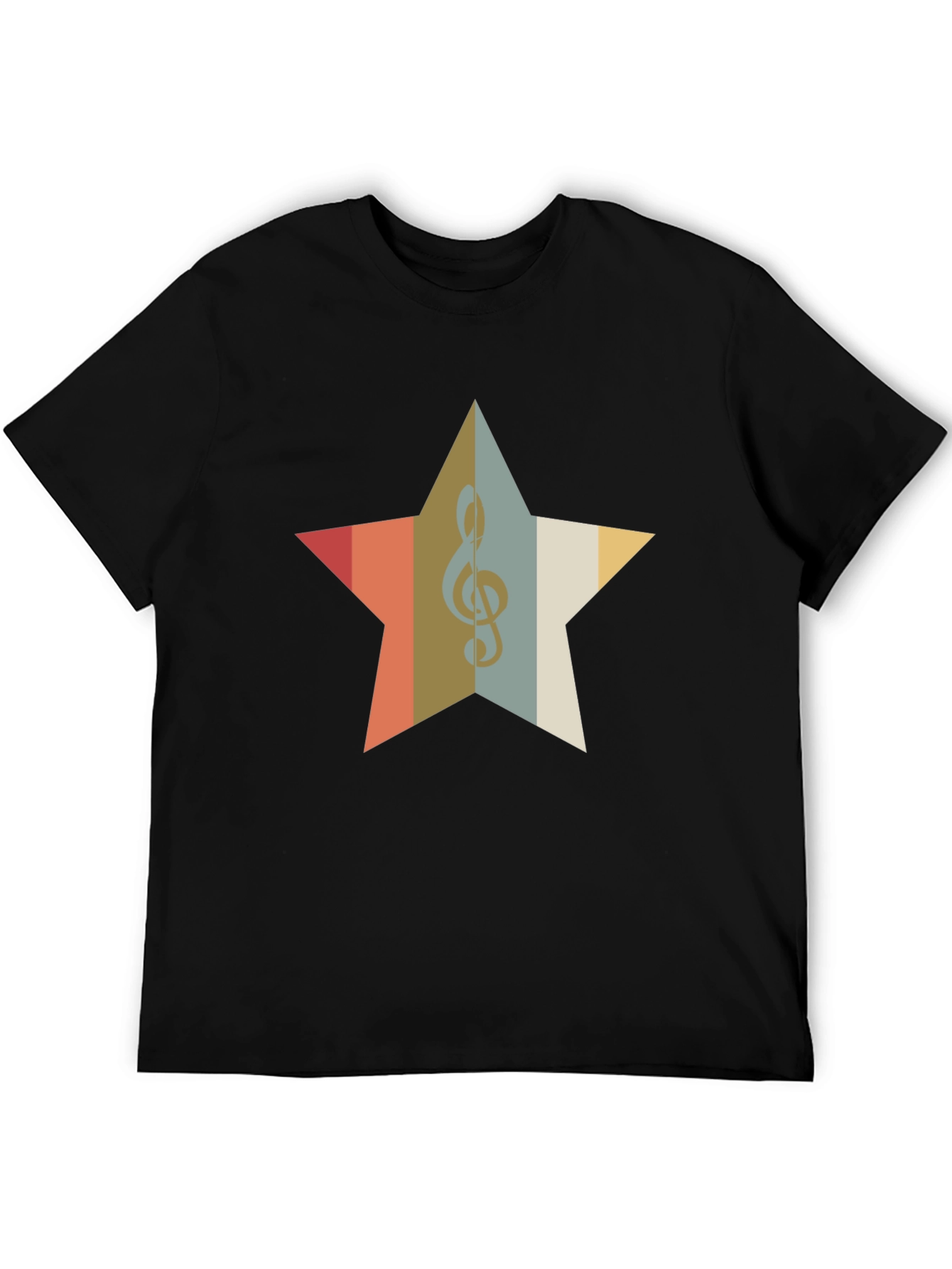 Retro Music Star Graphic Tee - Black Cotton Blend Shirt