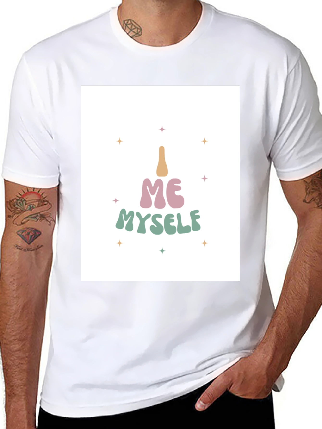 I Me Myself T-Shirt - Black Cotton Tee