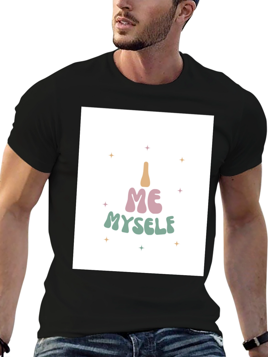 I Me Myself T-Shirt - Black Cotton Tee
