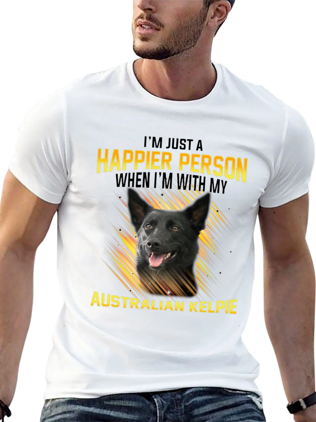 Happier Person Australian Kelpie Dog T-Shirt