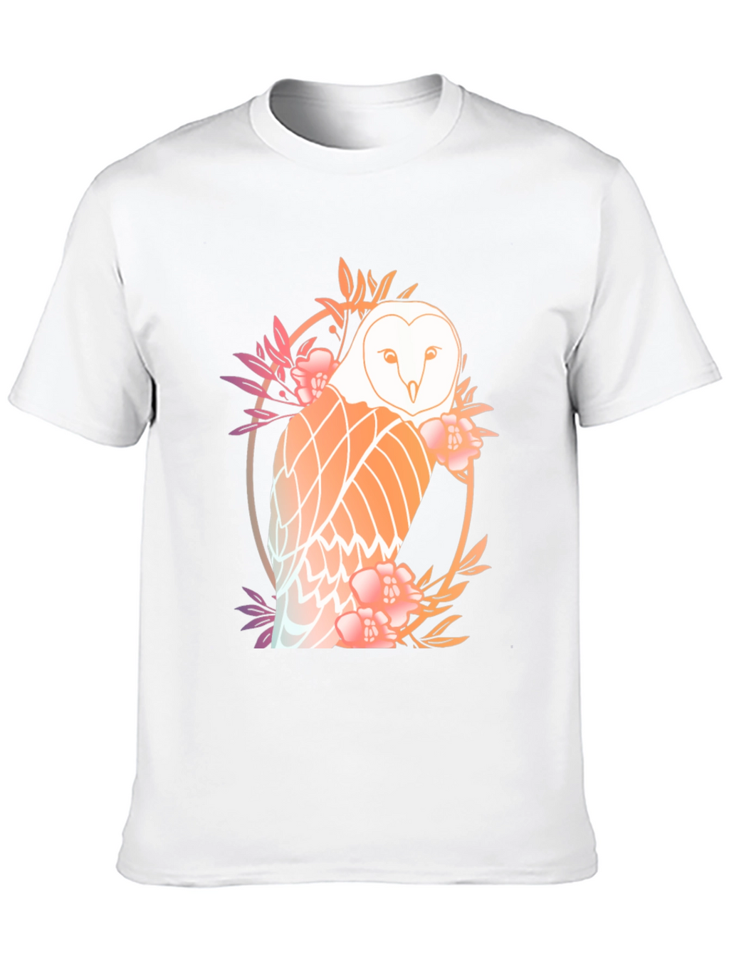 Floral Owl Graphic Tee - Mens Black T-Shirt