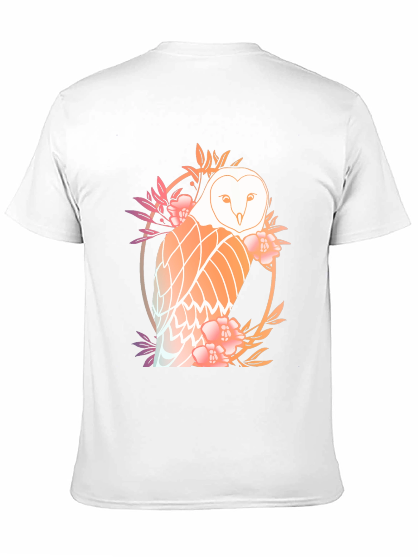 Floral Owl Graphic Tee - Mens Black T-Shirt