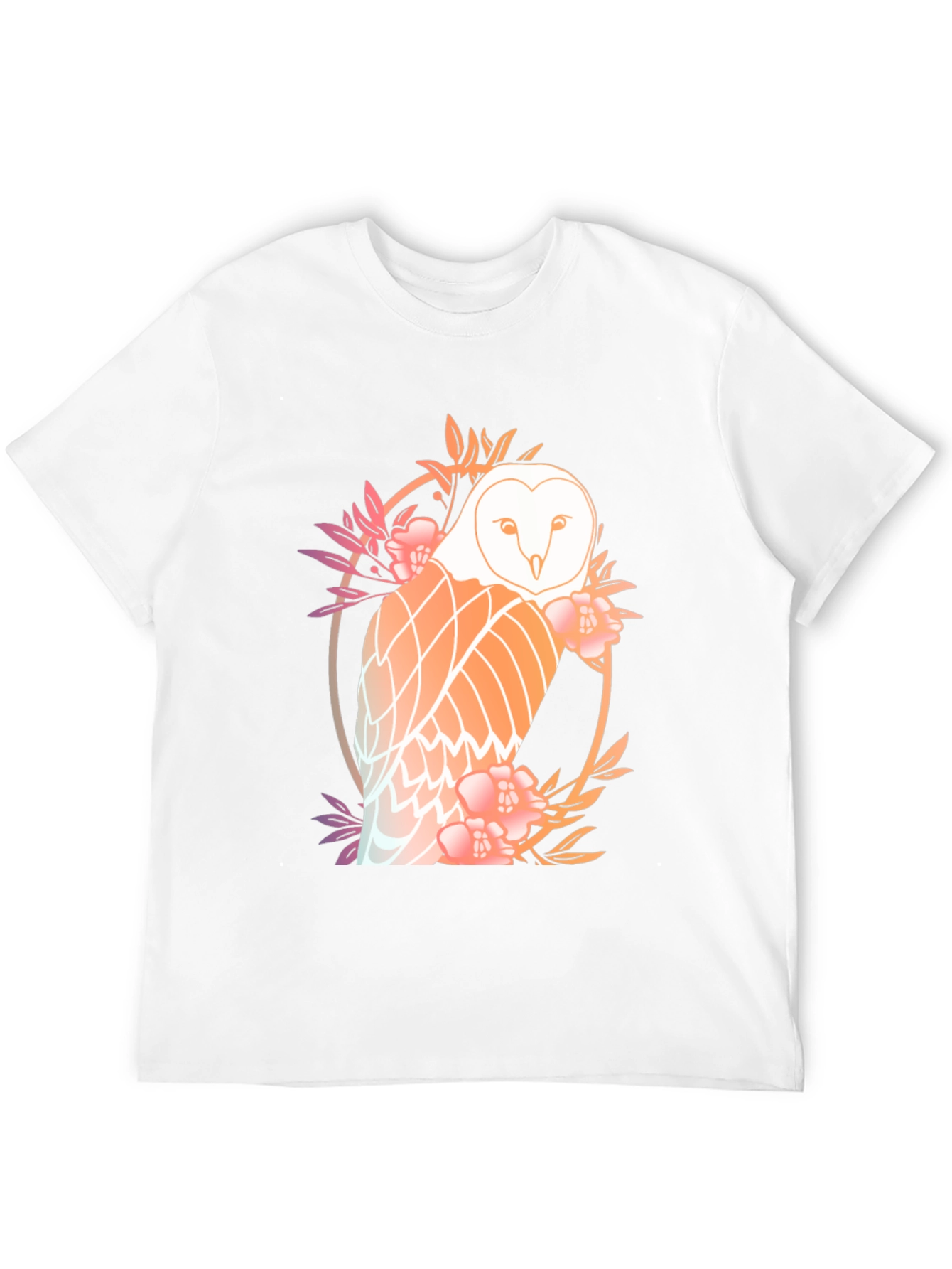 Floral Owl Graphic Tee - Mens Black T-Shirt