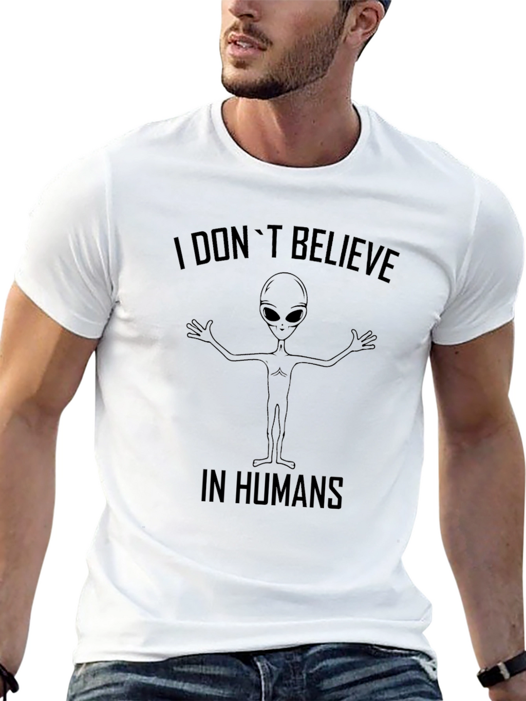 Alien Believer Graphic Tee - Black T-Shirt
