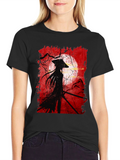 Samurai Silhouette Graphic Tee - Mens Black T-Shirt