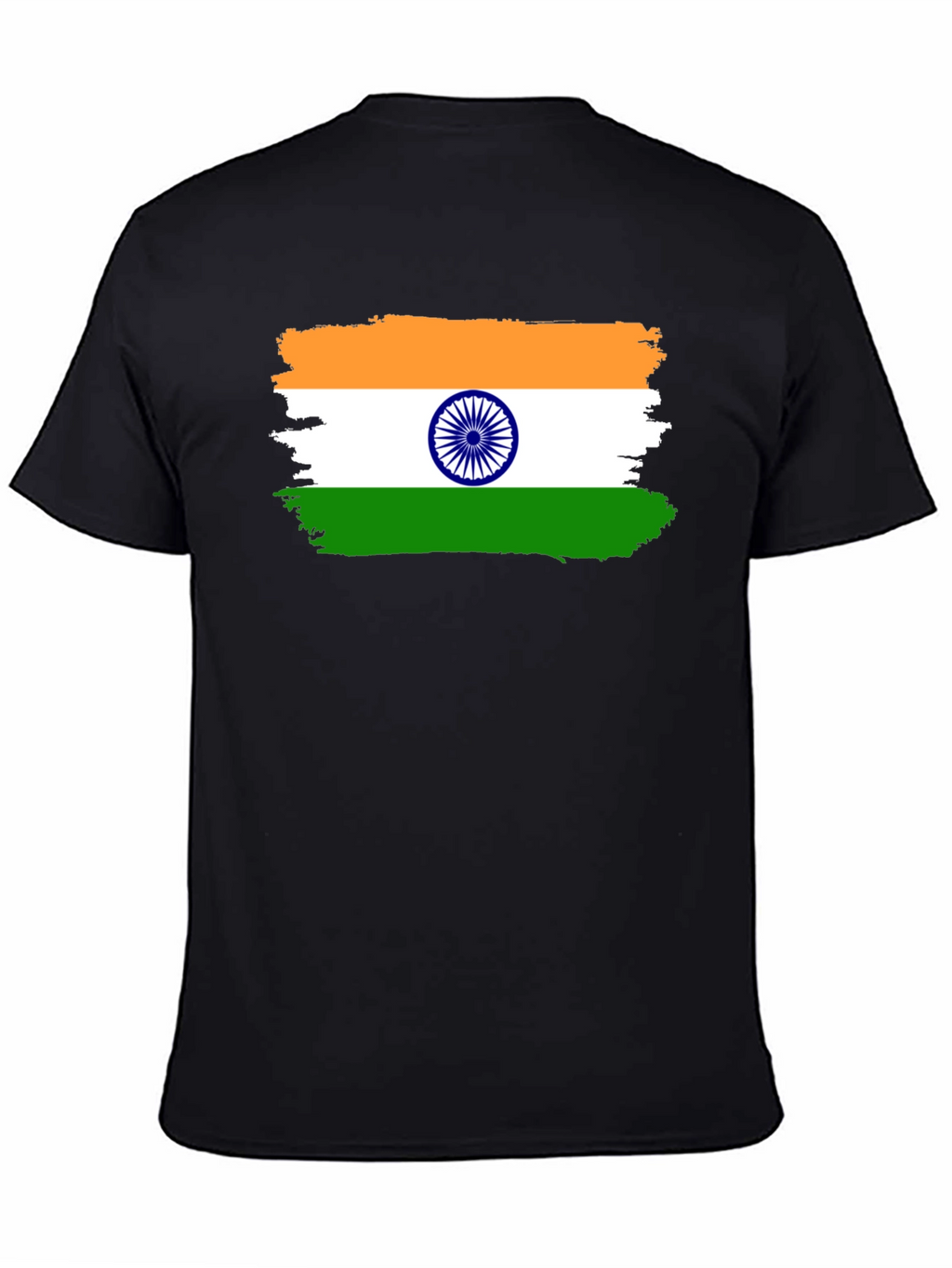India Flag T-Shirt - Black Cotton Tee