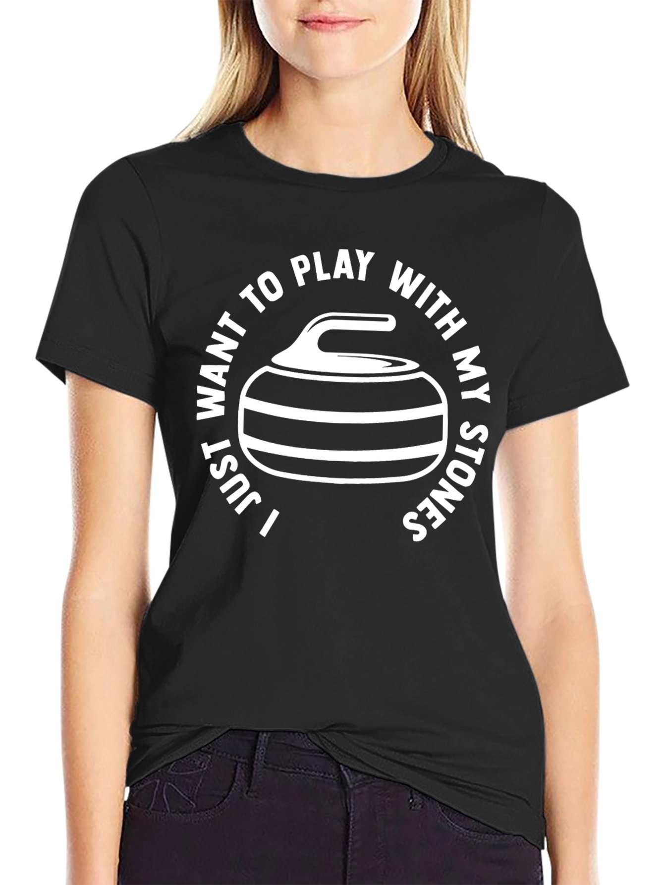 Curling Stone Graphic T-Shirt - Play With My Stones Tee