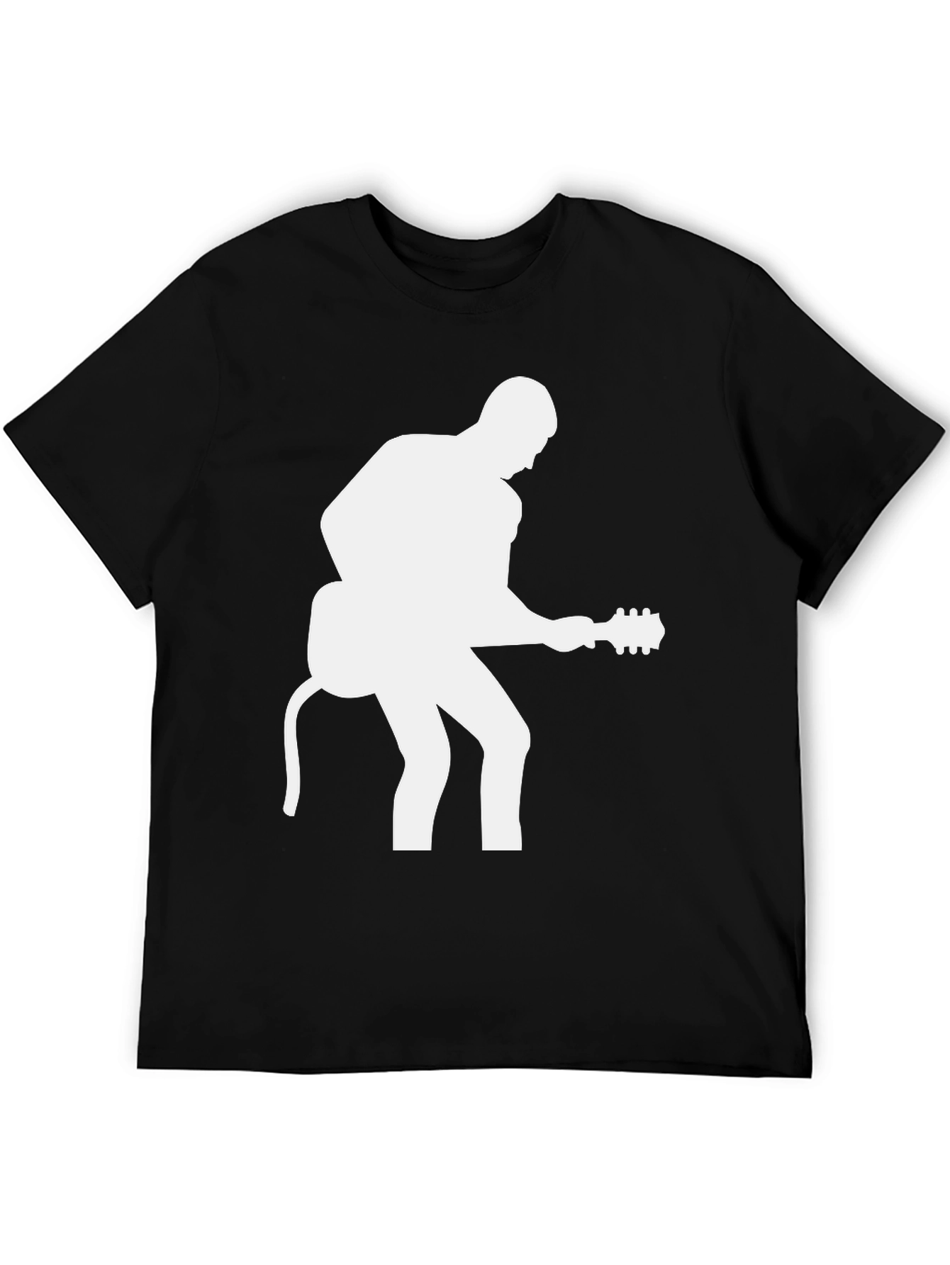 Guitar Player Graphic Tee - Black Cotton T-Shirt