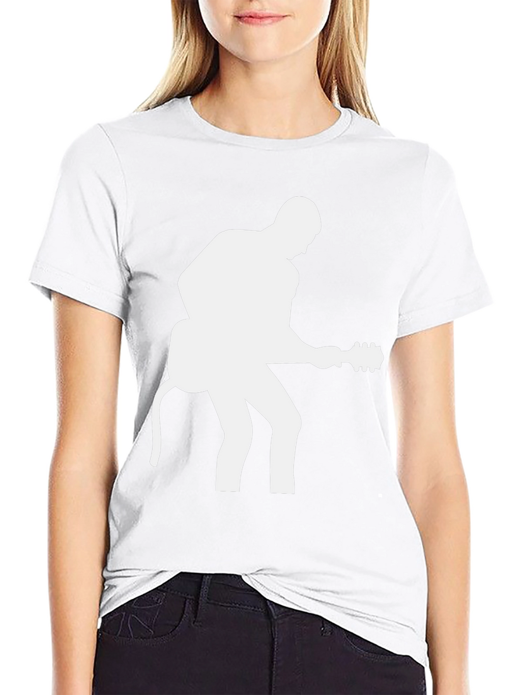 Guitar Player Graphic Tee - Black Cotton T-Shirt