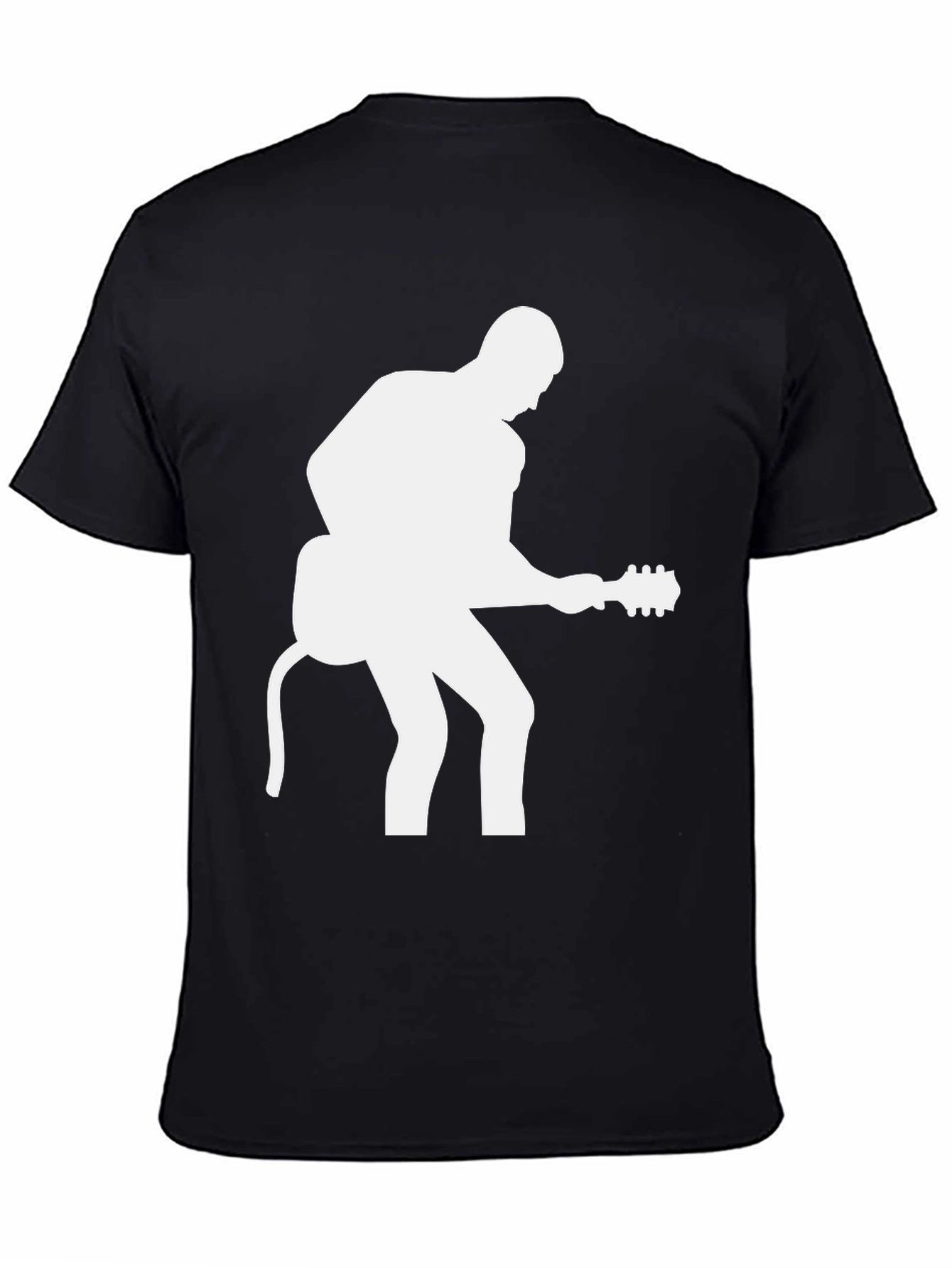 Guitar Player Graphic Tee - Black Cotton T-Shirt