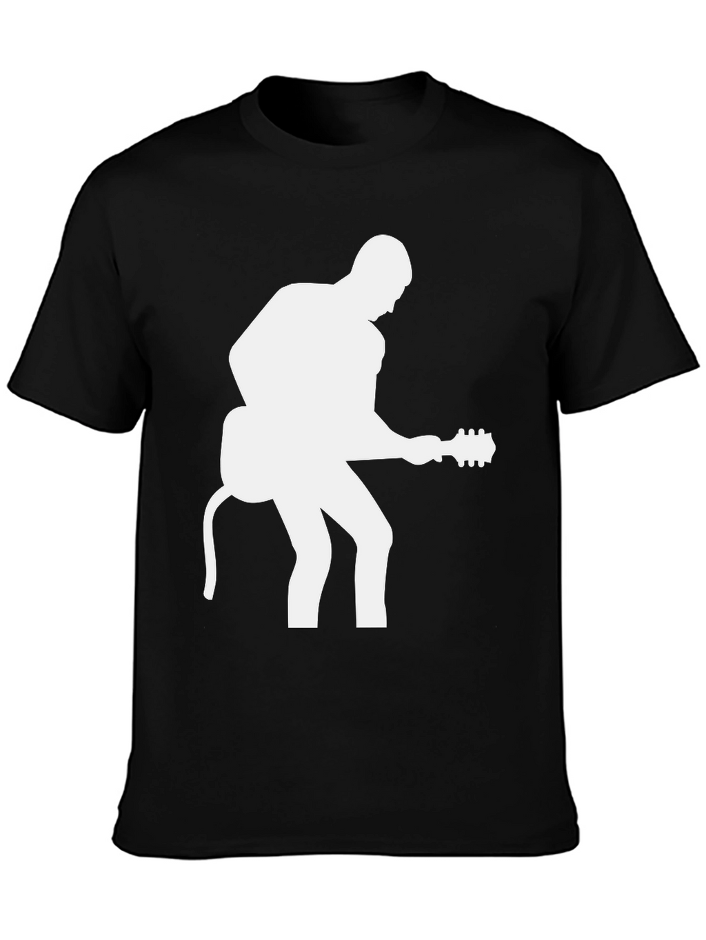 Guitar Player Graphic Tee - Black Cotton T-Shirt
