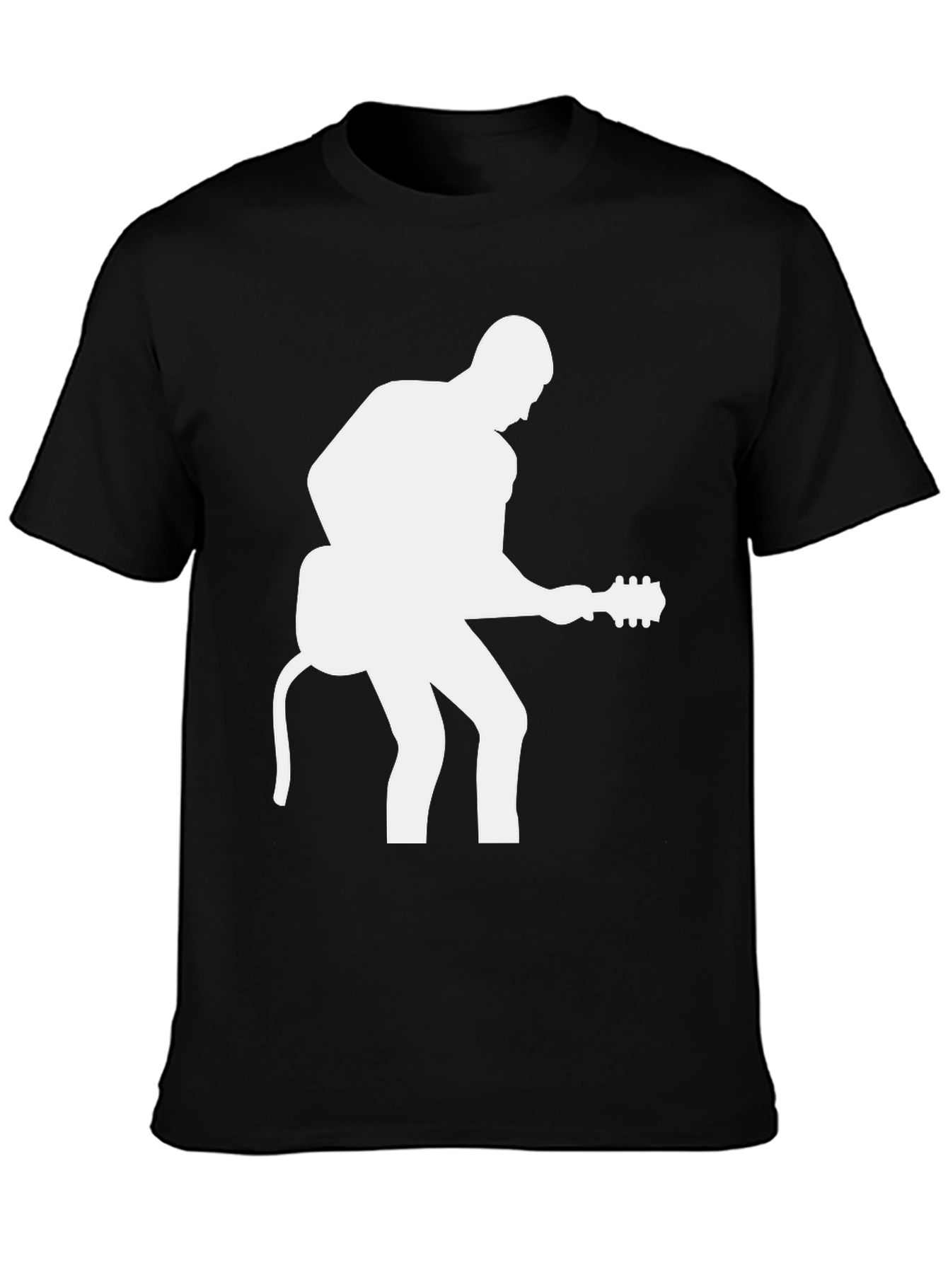 Guitar Player Graphic Tee - Black Cotton T-Shirt