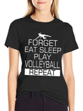Volleyball Player Graphic T-Shirt - Eat Sleep Play Repeat