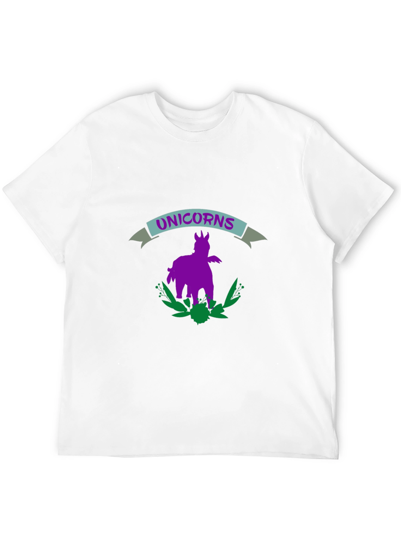 Unicorns Graphic Print Black T-Shirt