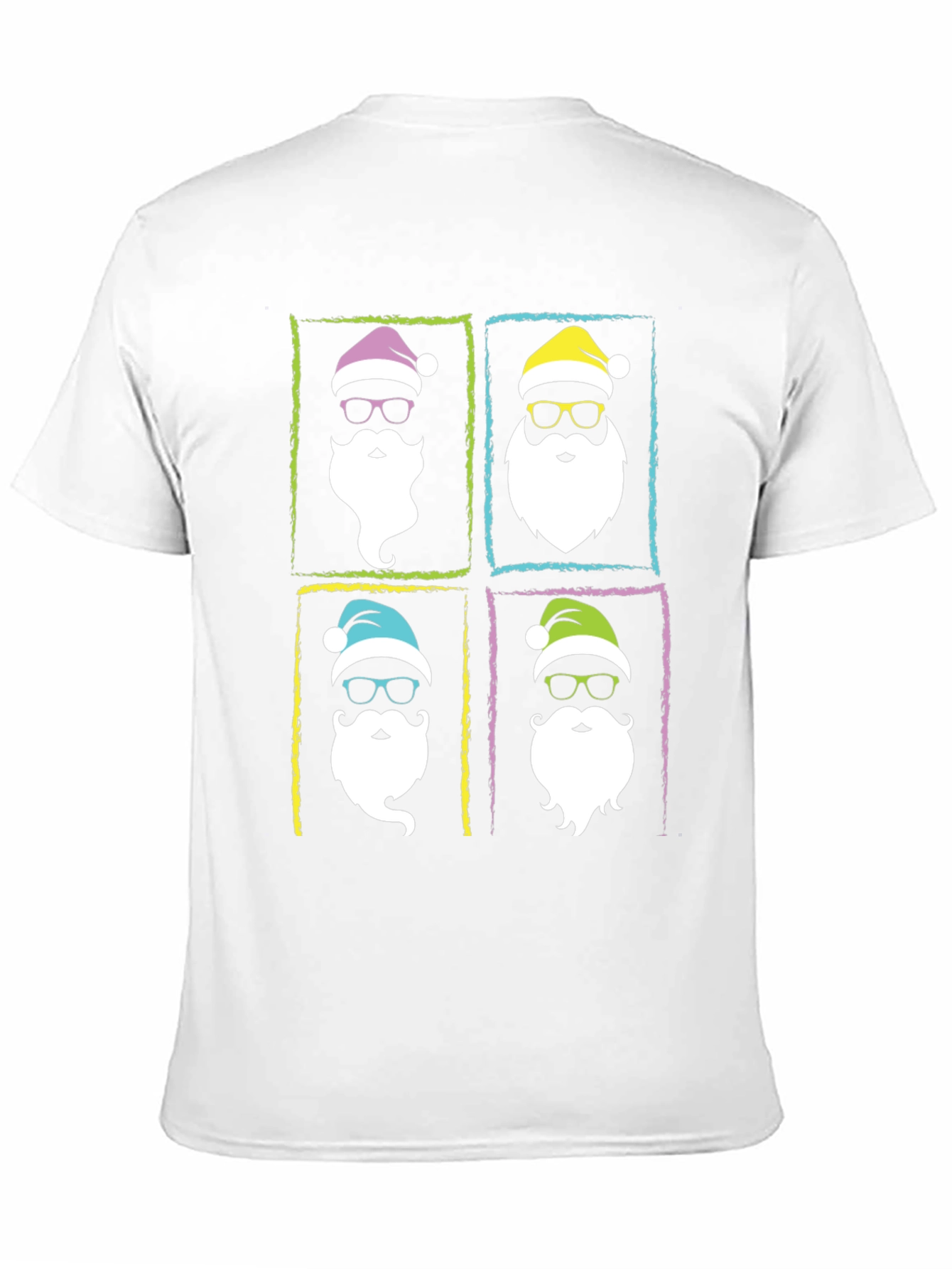 Hipster Santa Graphic T-Shirt - Black Holiday Tee
