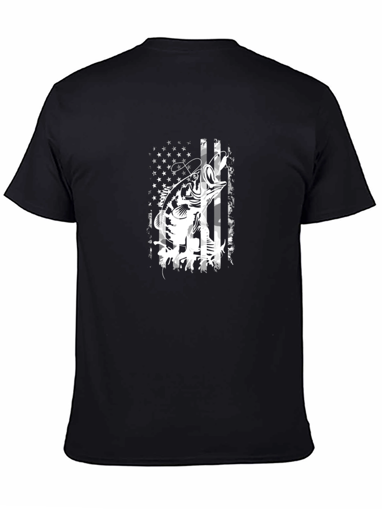 Fishing Bass American Flag T-Shirt