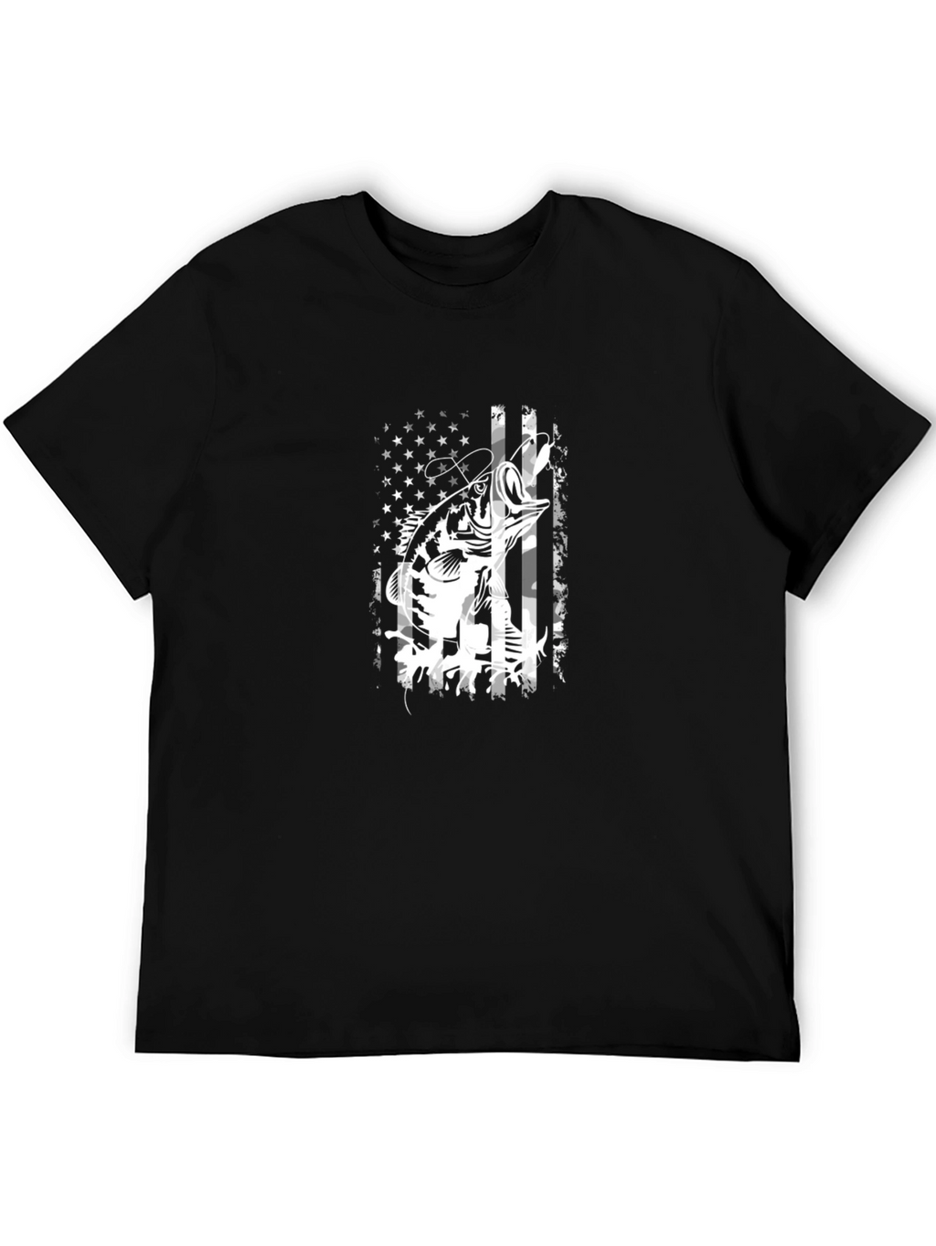 Fishing Bass American Flag T-Shirt
