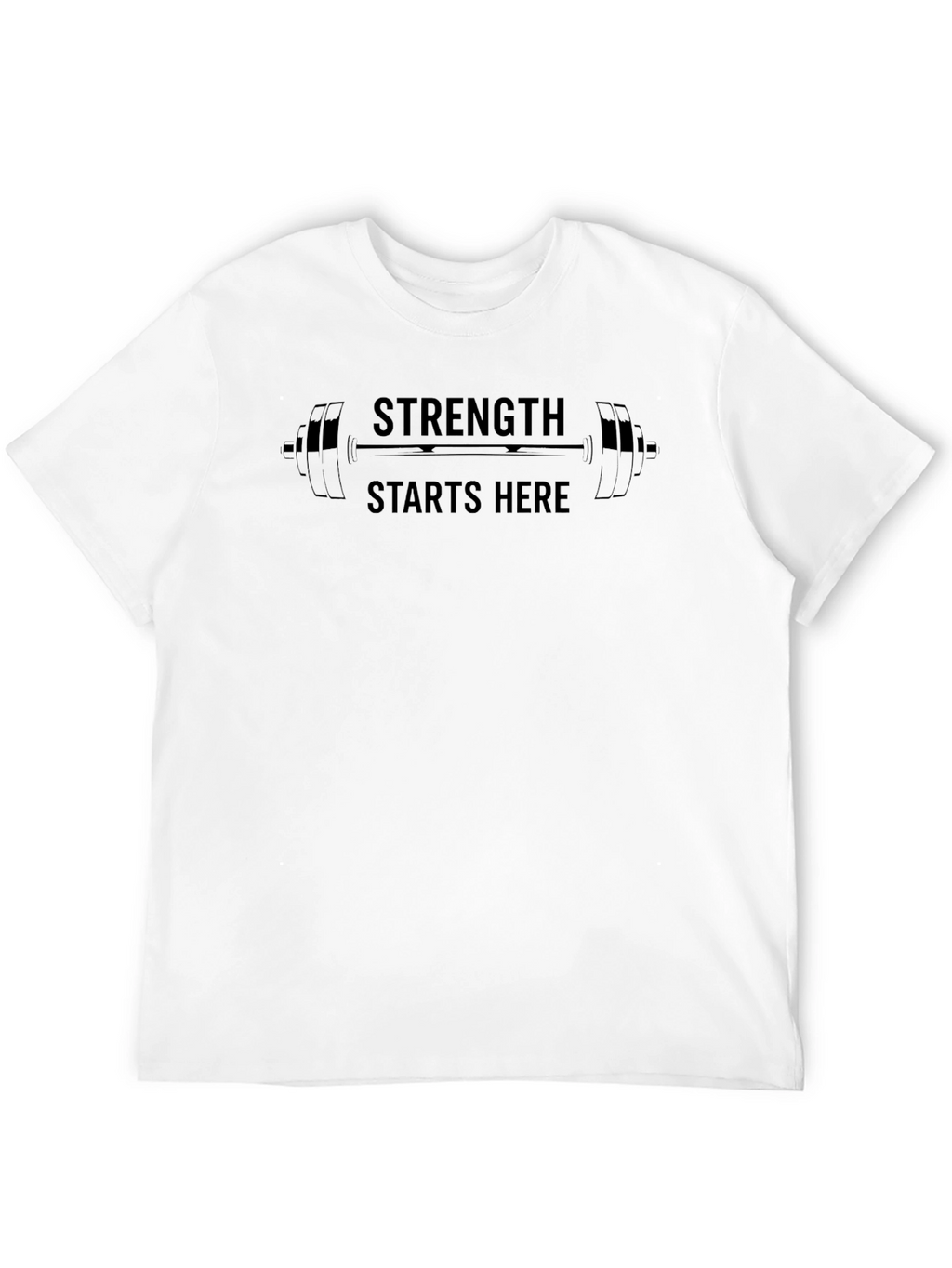 Strength Starts Here Black Graphic T-Shirt