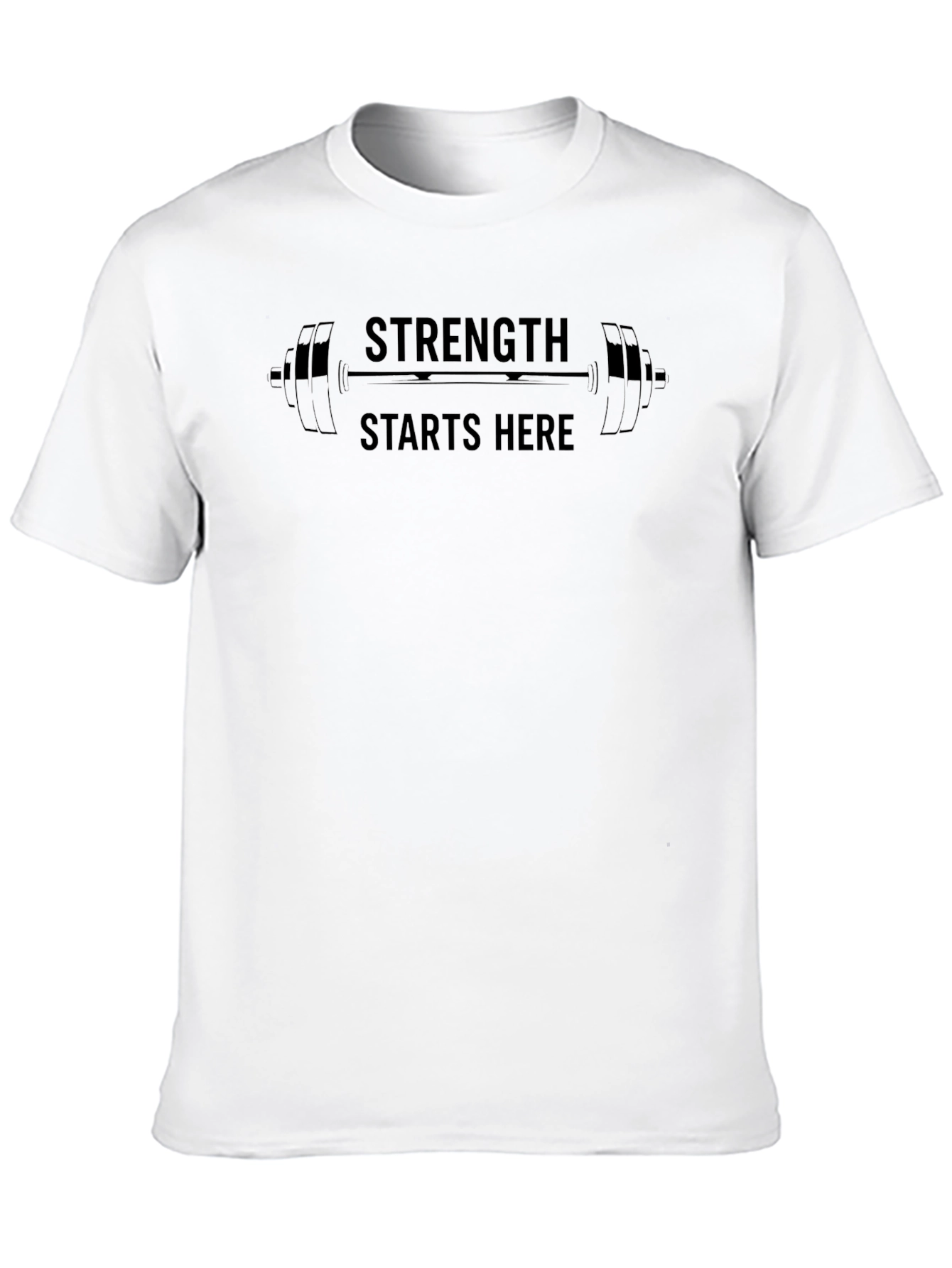 Strength Starts Here Black Graphic T-Shirt