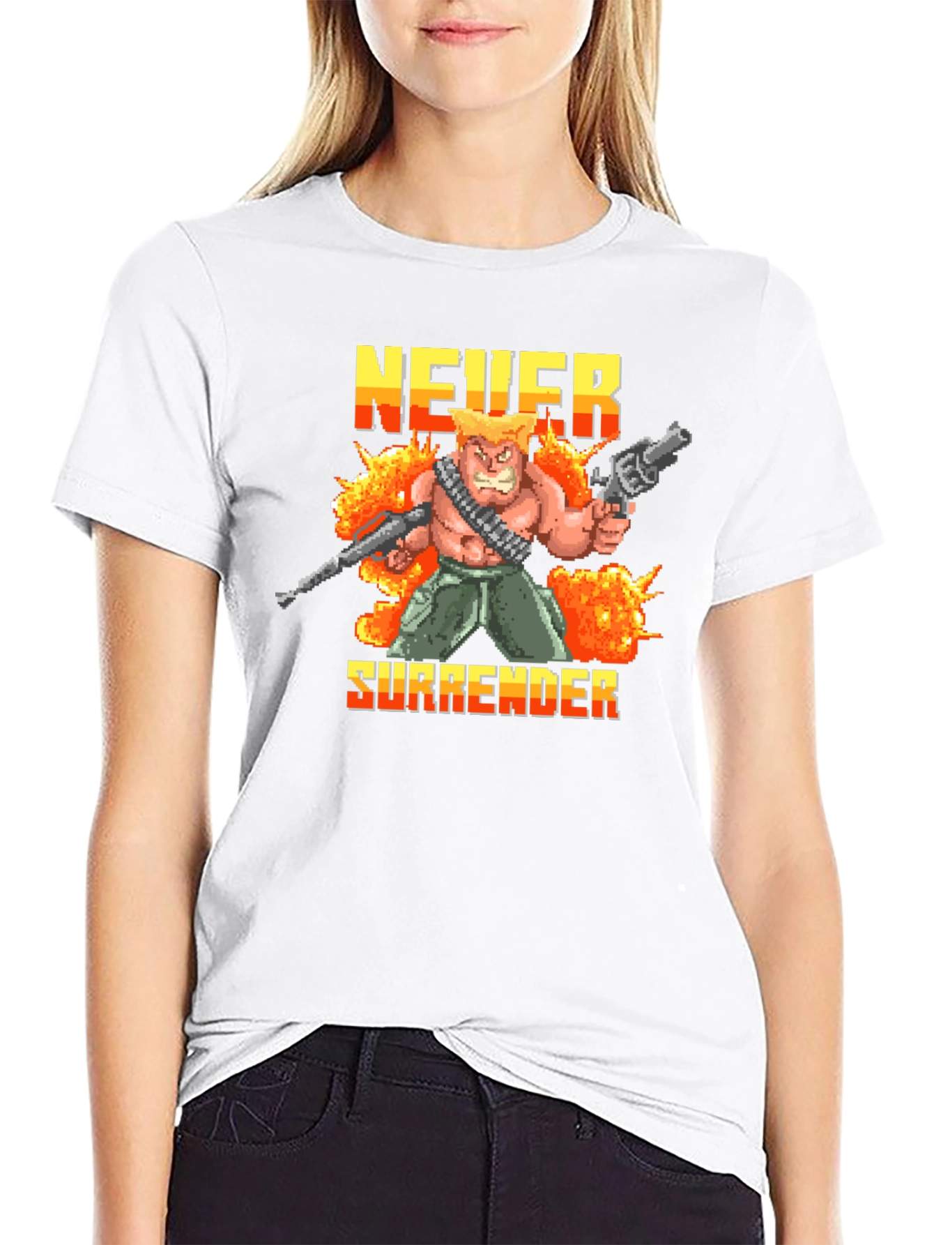 Never Surrender Retro Gaming T-Shirt