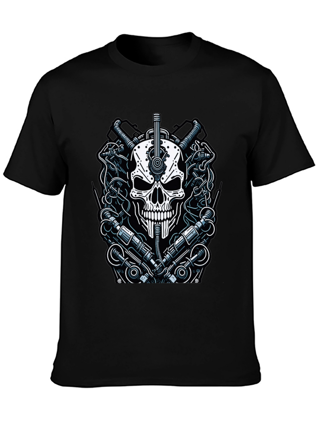 Steampunk Skull Graphic Tee - Edgy & Unique Design