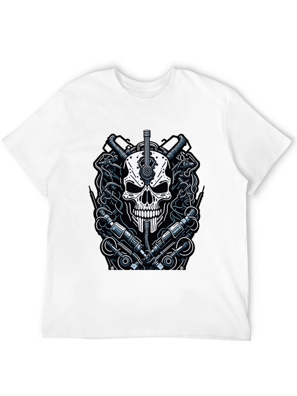 Steampunk Skull Graphic Tee - Edgy & Unique Design
