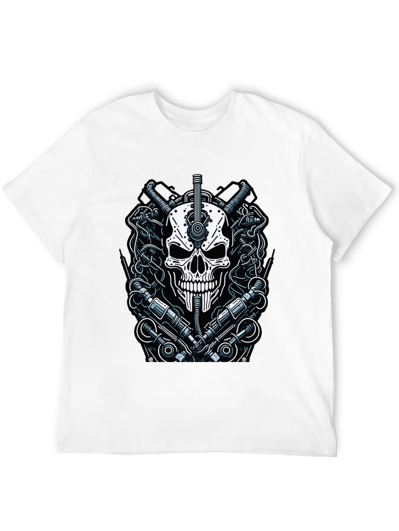 Steampunk Skull Graphic Tee - Edgy & Unique Design