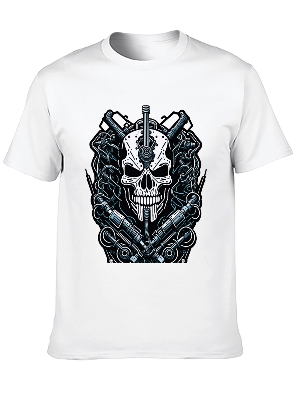 Steampunk Skull Graphic Tee - Edgy & Unique Design