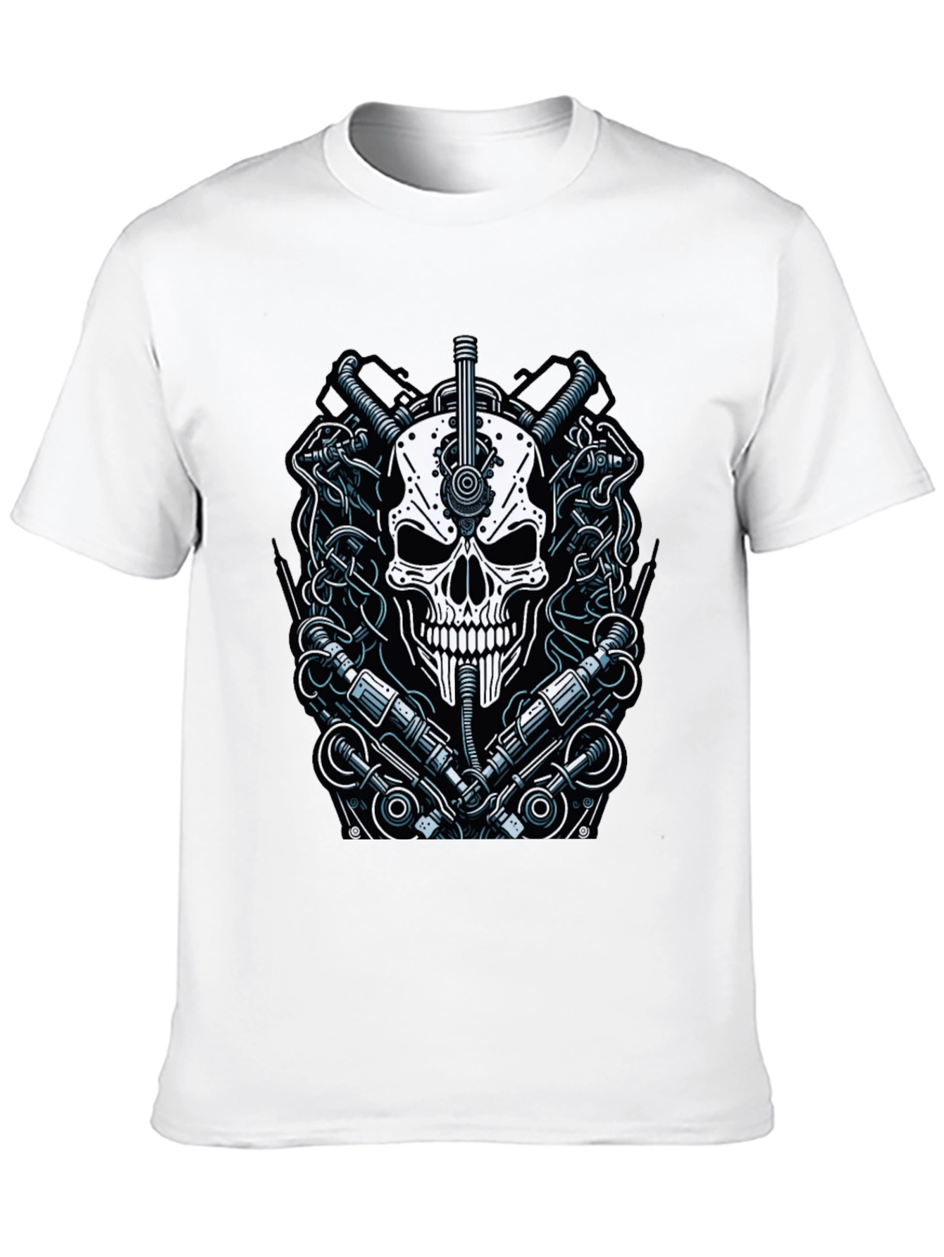 Steampunk Skull Graphic Tee - Edgy & Unique Design