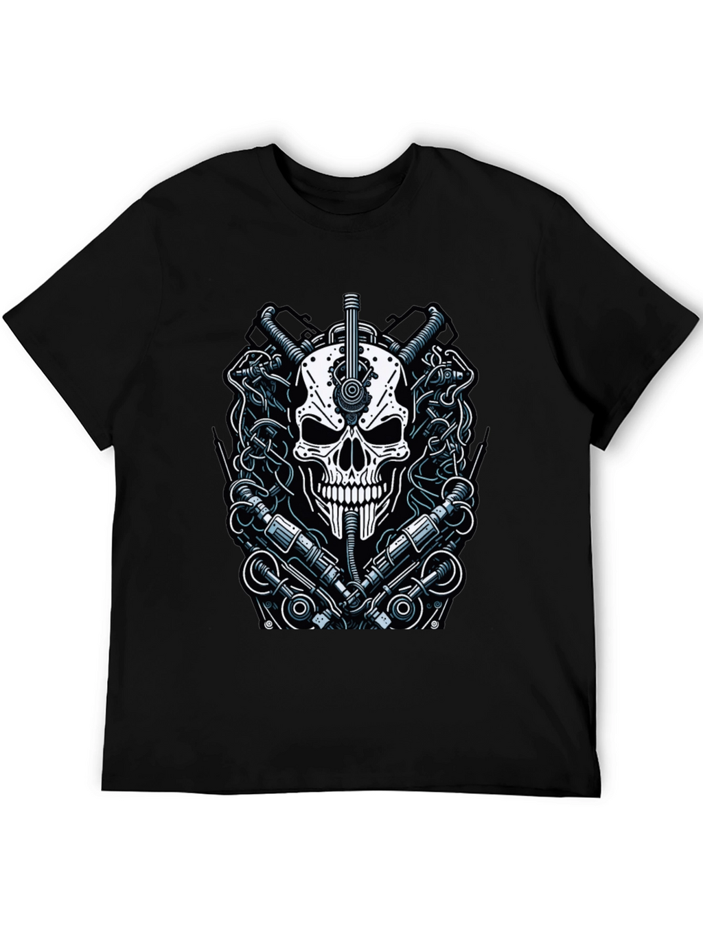 Steampunk Skull Graphic Tee - Edgy & Unique Design