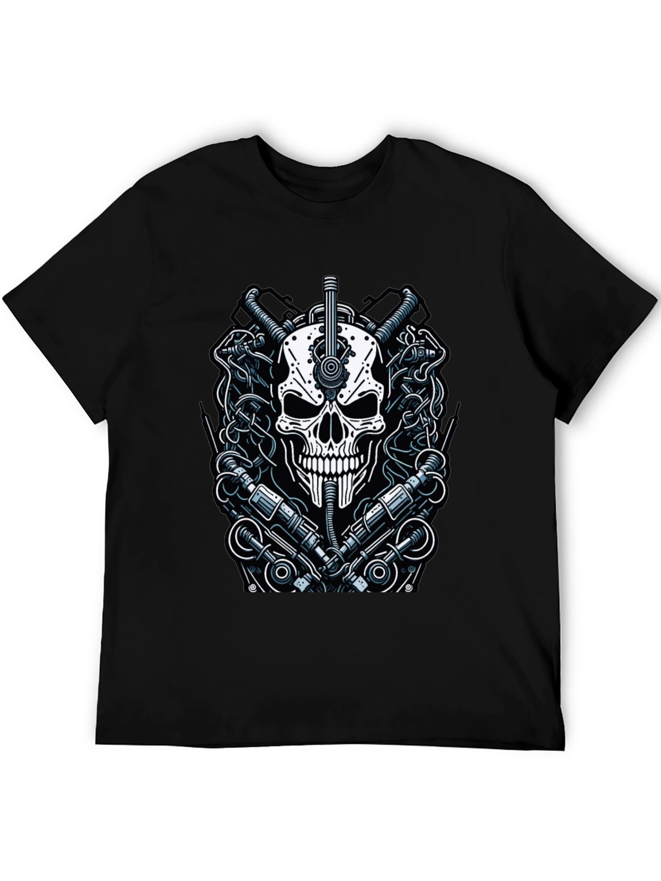 Steampunk Skull Graphic Tee - Edgy & Unique Design