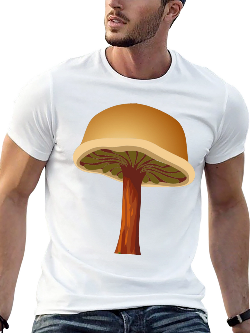 Mushroom Graphic T-Shirt - Black Cotton Tee