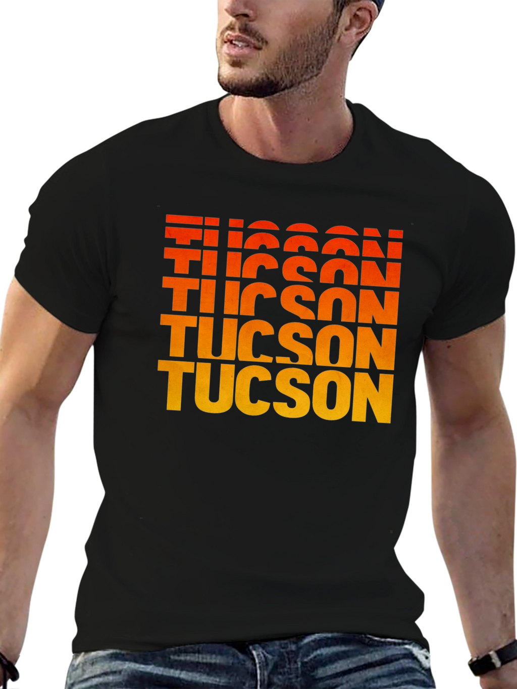 Tucson Gradient Text Graphic Tee - Retro Style