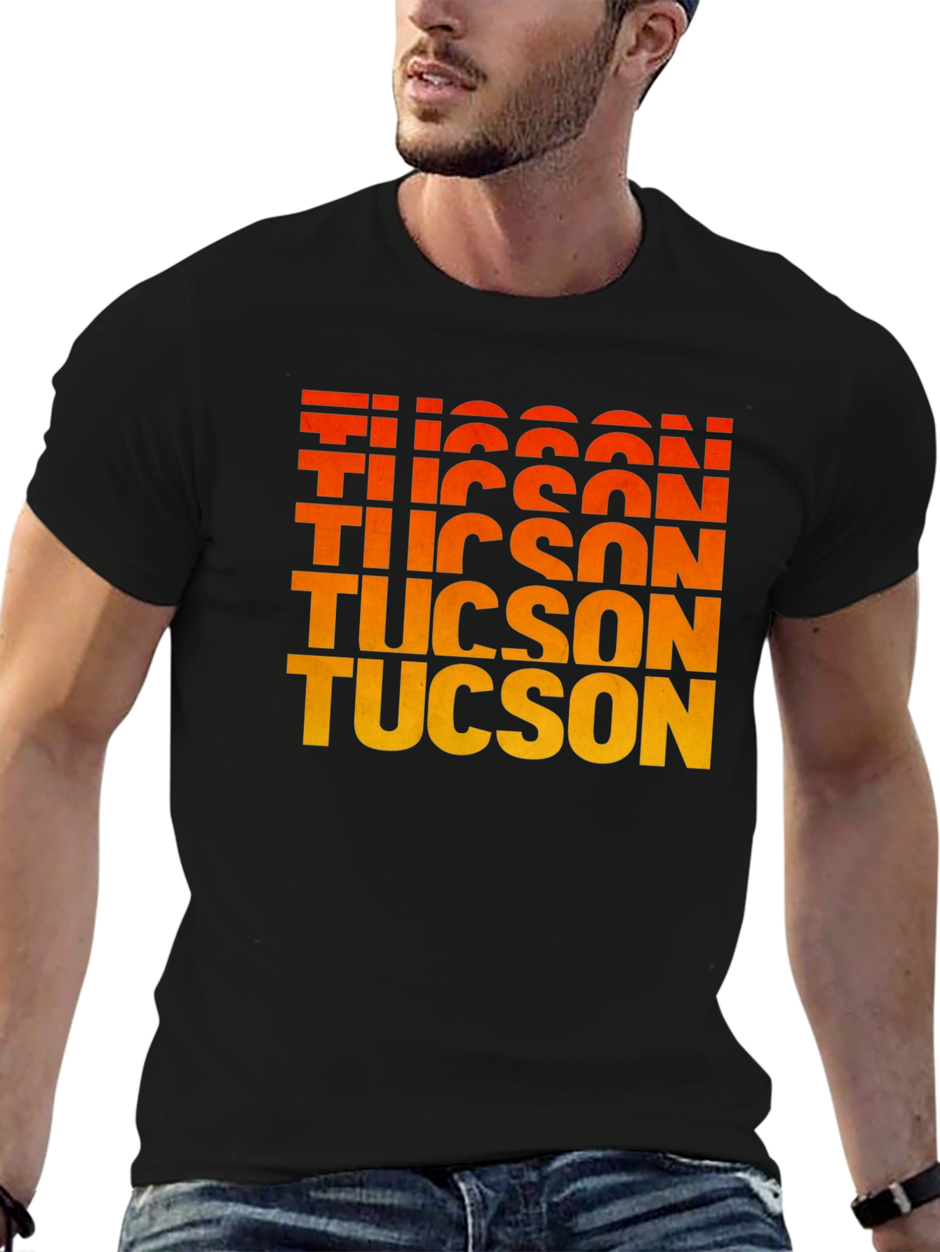Tucson Gradient Text Graphic Tee - Retro Style