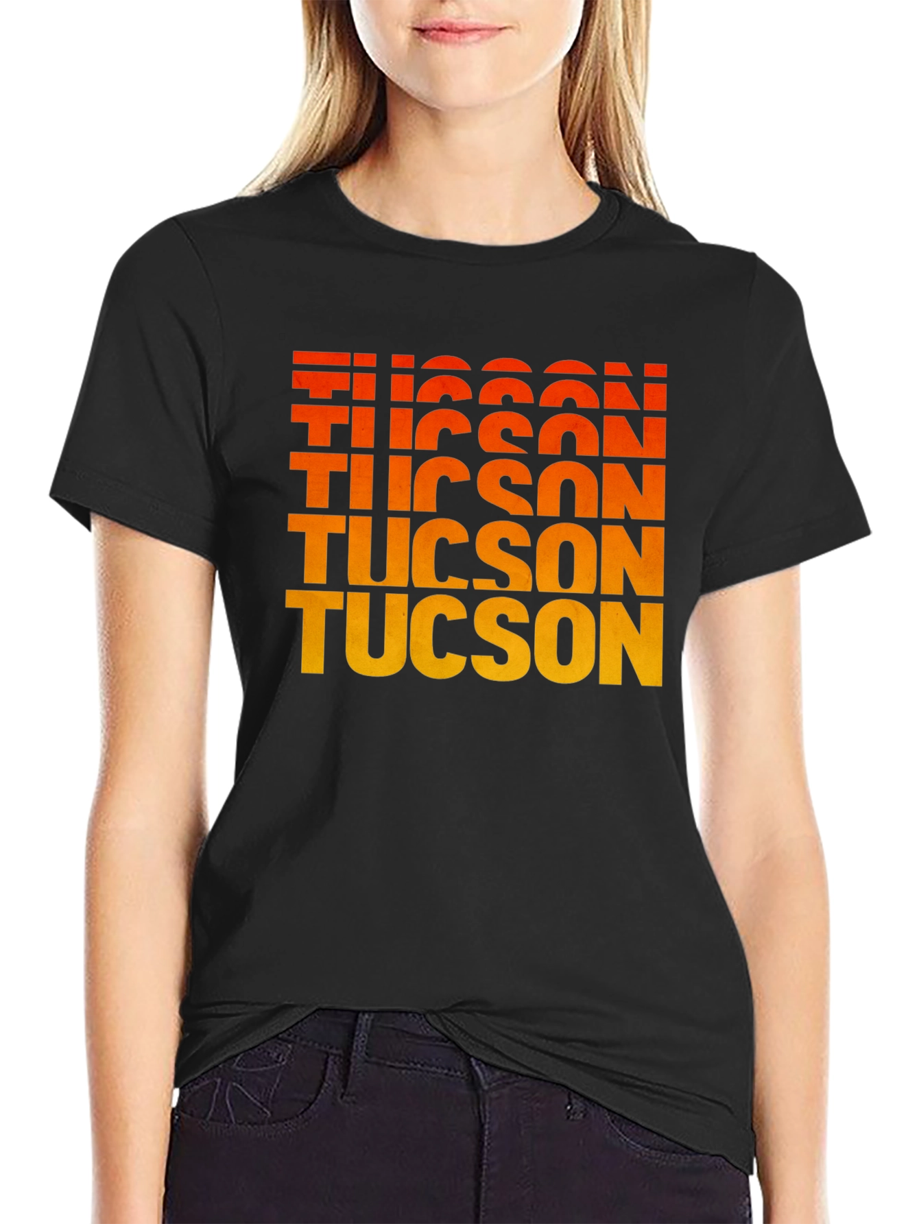 Tucson Gradient Text Graphic Tee - Retro Style