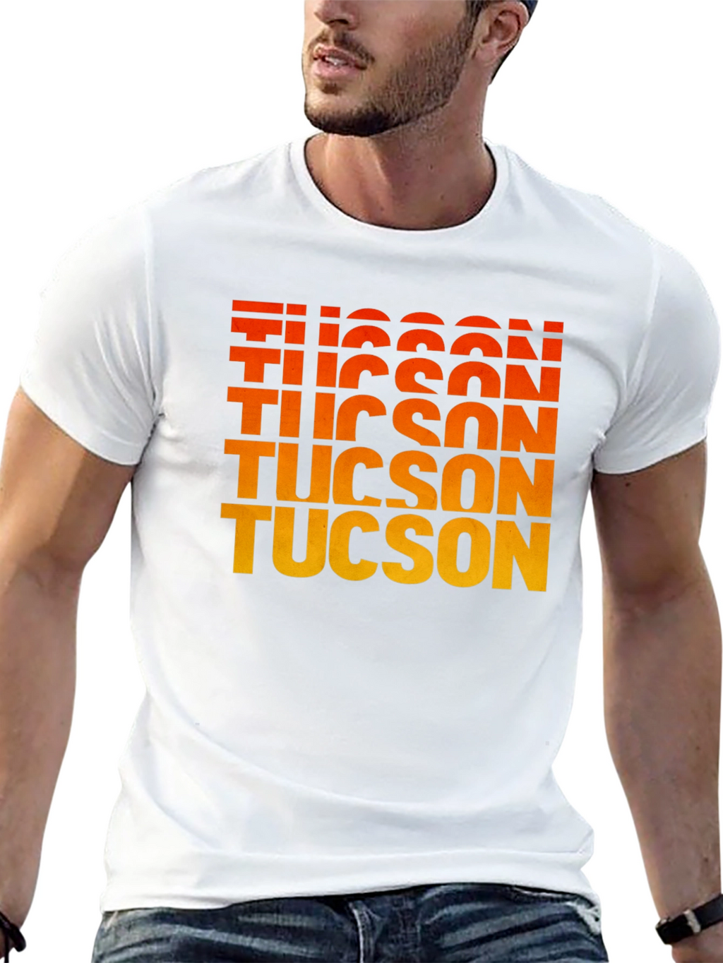Tucson Gradient Text Graphic Tee - Retro Style
