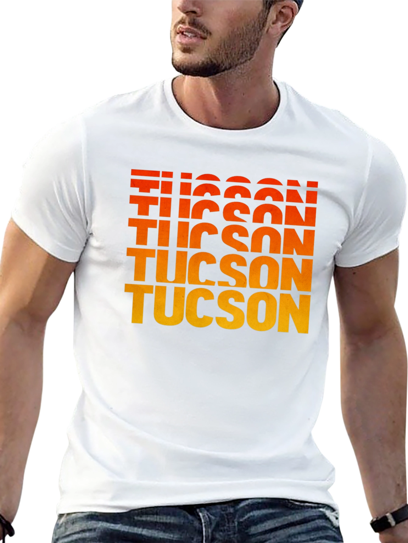 Tucson Gradient Text Graphic Tee - Retro Style