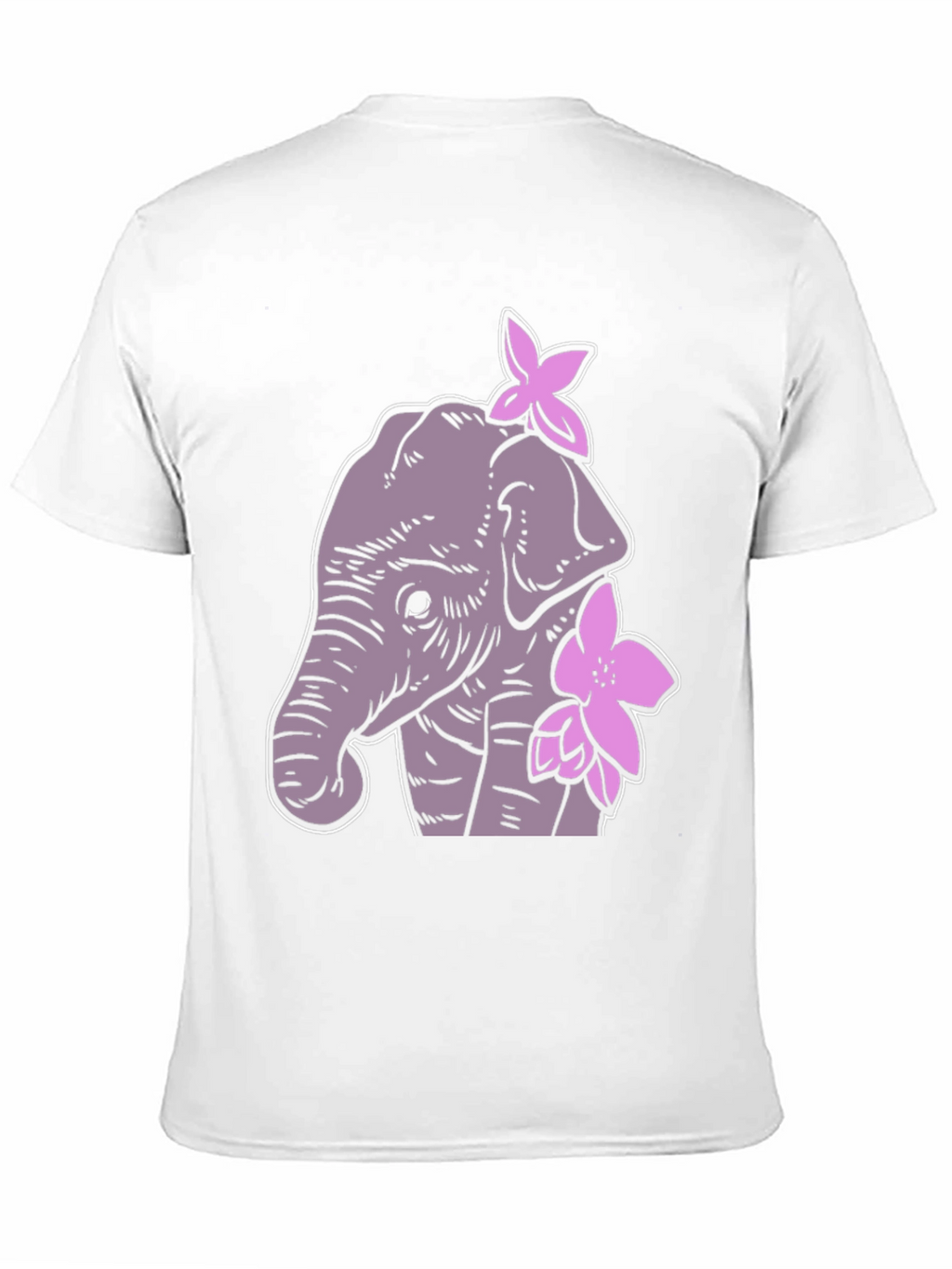 Elephant Floral Graphic Tee - Cute Cartoon Design
