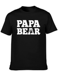 Papa Bear Graphic T-Shirt - Black Cotton Tee