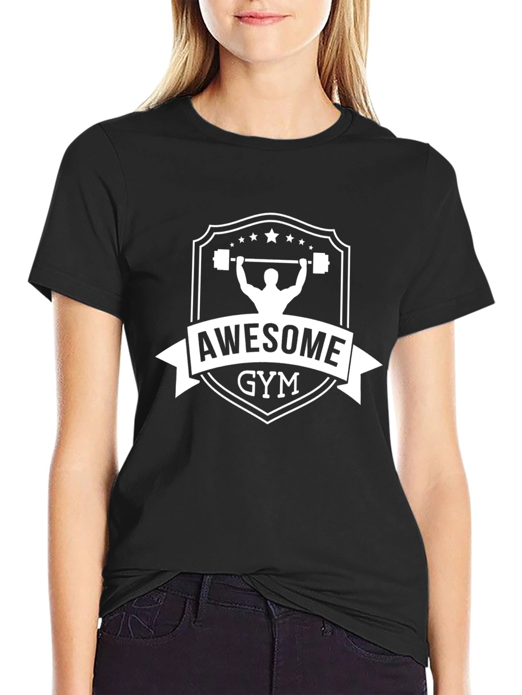 Awesome Gym Black T-Shirt | Weightlifting Apparel
