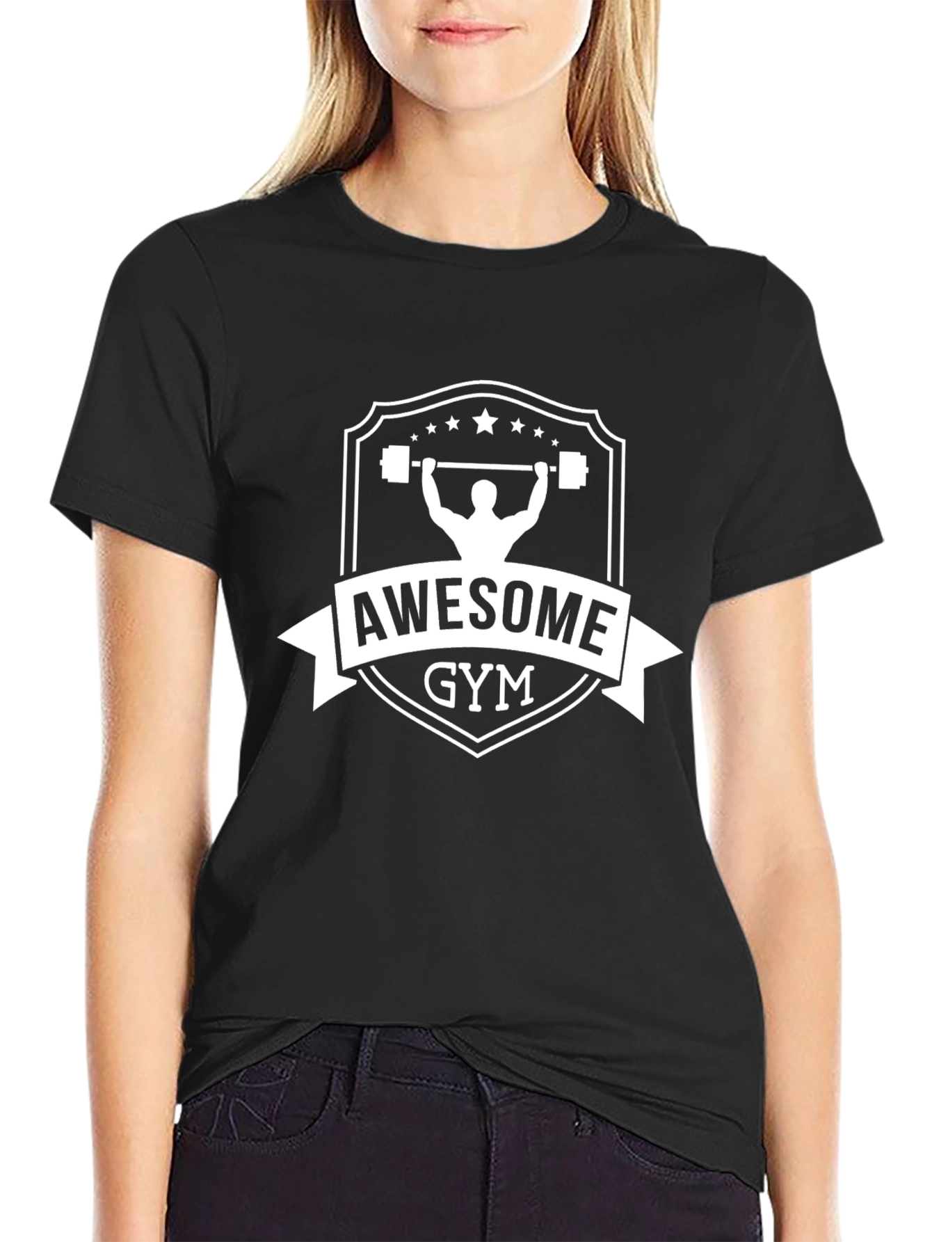 Awesome Gym Black T-Shirt | Weightlifting Apparel
