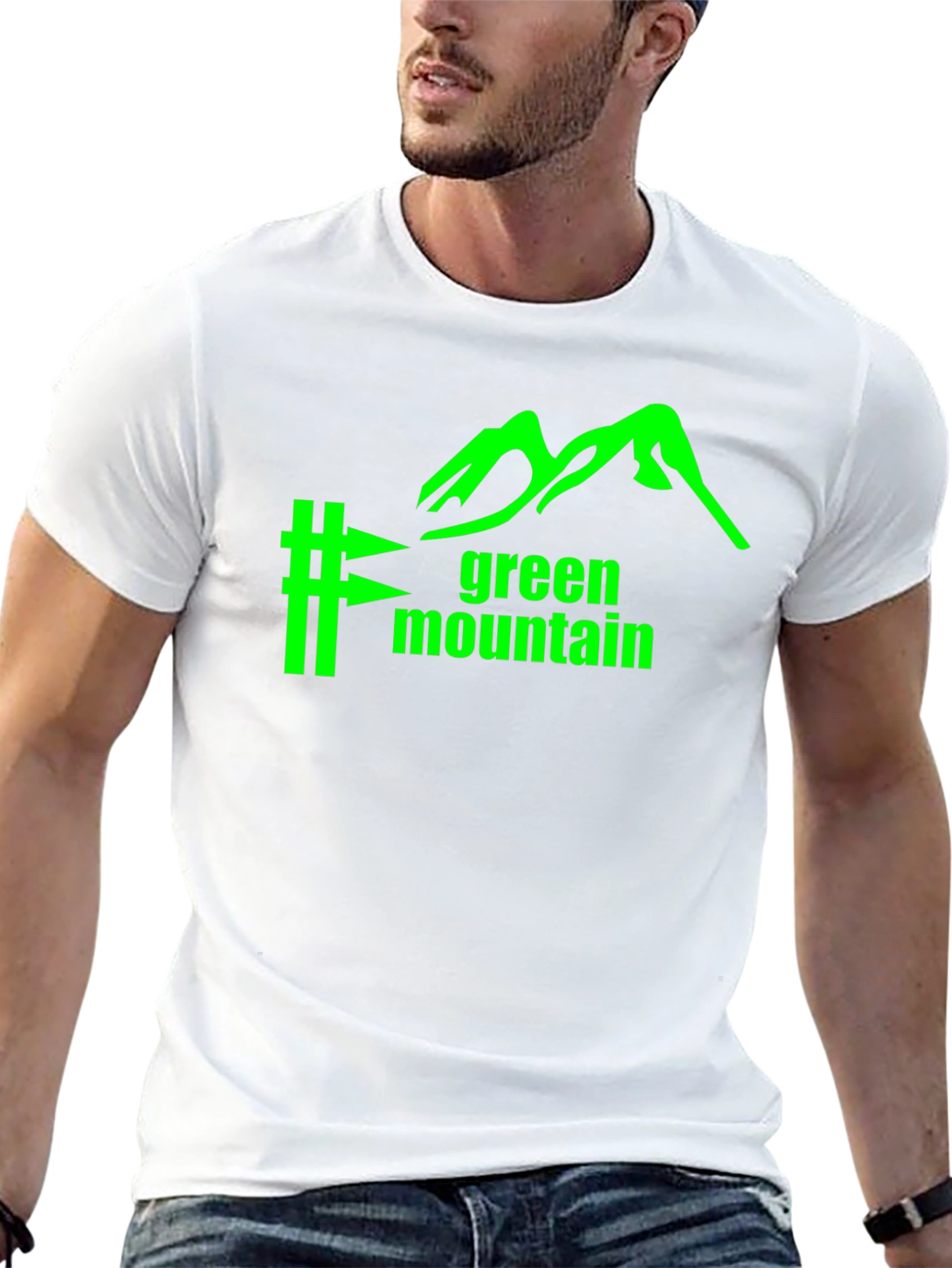 Green Mountain Graphic Tee - Black Cotton Blend