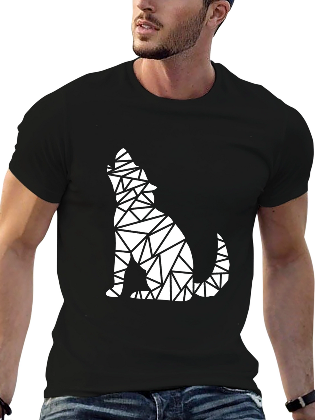 Geometric Wolf Graphic Tee