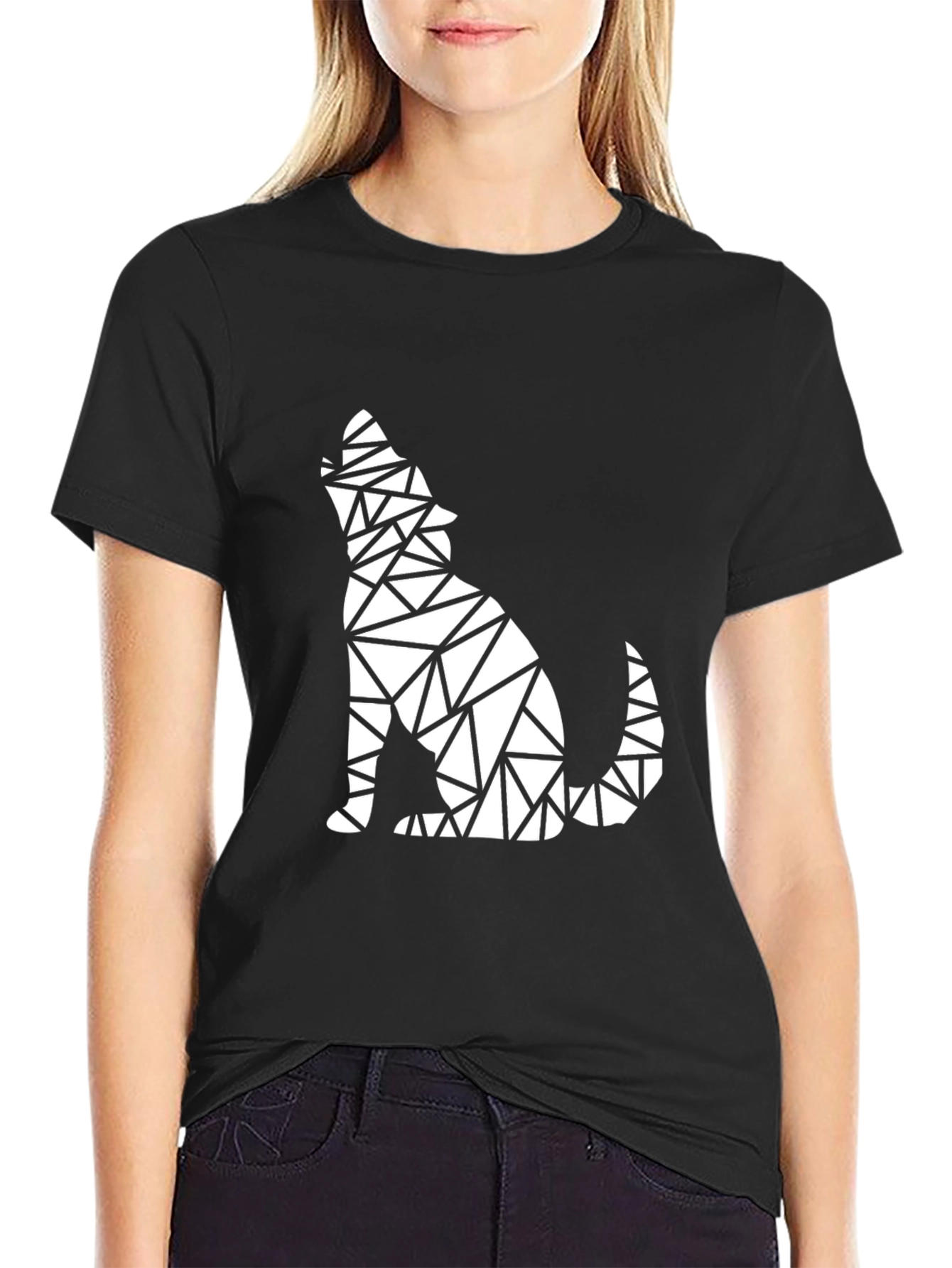 Geometric Wolf Graphic Tee