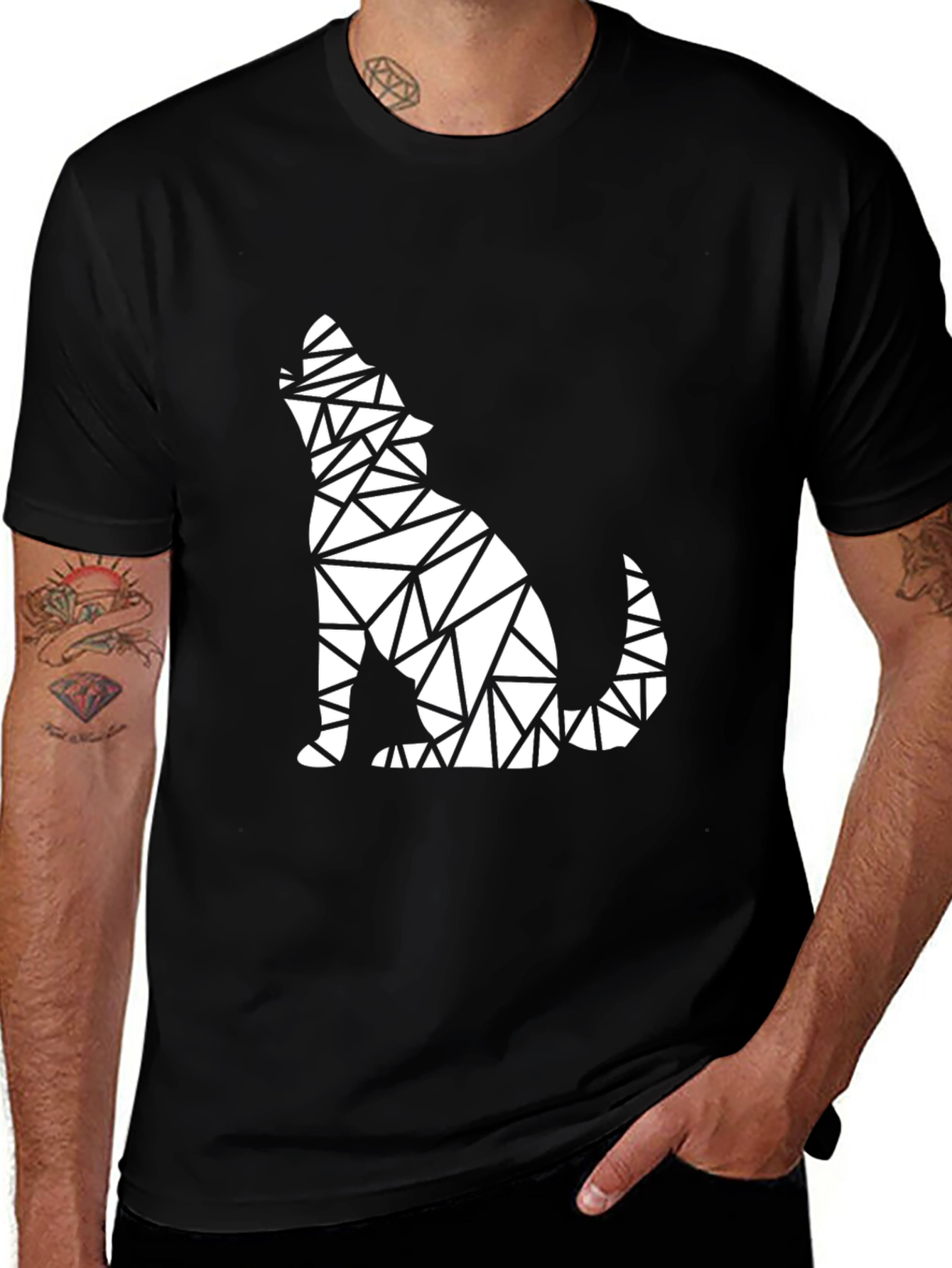 Geometric Wolf Graphic Tee
