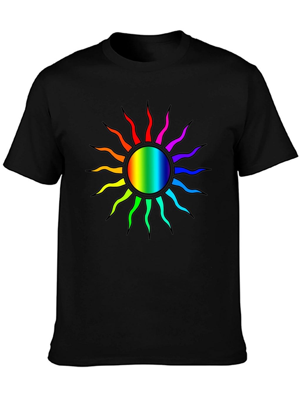 Rainbow Sun Graphic T-Shirt - Stylish Comfort